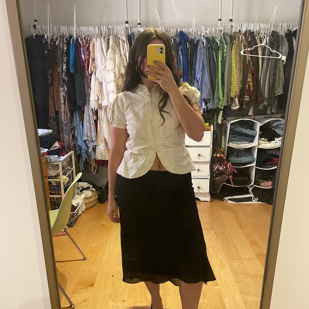 Y2K Suzy Shier Black Midi Skirt